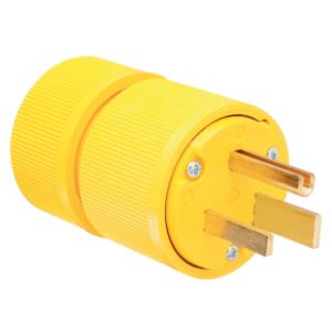 PASS AND SEYMOUR D0651 Gator Grip Plug, Yellow | CH4DEY