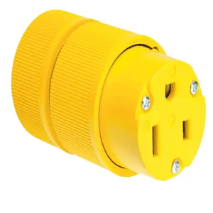 PASS AND SEYMOUR D0653 Connector, Gator Grip, Yellow, 250V, Double Pole | CH4DEX