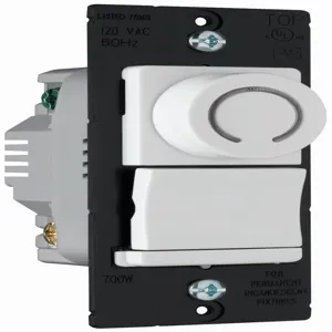 PASS AND SEYMOUR DR703P-WV Decorator Rotary Dimmer, 120V, White | CH4CPY