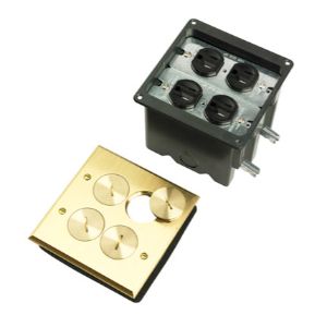 PASS AND SEYMOUR FB2-TR-DR2-B Floor Box Assembly, Tamper Resistant, 2 Gang | CH4LHB