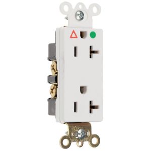 PASS AND SEYMOUR IG26362-HGW Isolated Ground Receptacle, Back And Side Wire, 20A, 125V, White | CH4EJT
