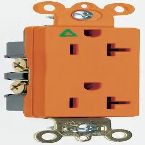 PASS AND SEYMOUR IG26362 Isolated Ground Receptacle, Back And Side Wire, 20A, 125V, Orange | CH4EKD