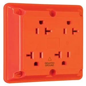 PASS AND SEYMOUR IG420 Quad Receptacle, 125V, Orange | CH4KGZ