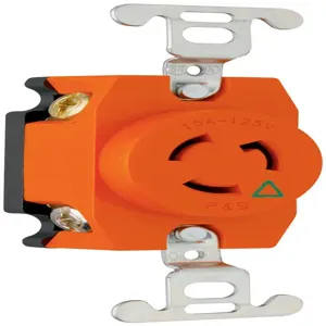 PASS AND SEYMOUR IG4710 Single Receptacle, 15A, Isolated Ground, Orange | CH3YQZ