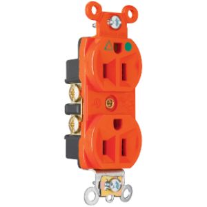 PASS AND SEYMOUR IG8200 Isolated Ground Receptacle, Back And Side Wire, 15A, 125V, Orange | CH4EKH