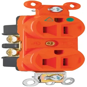 PASS AND SEYMOUR IG8200 Isolated Ground Receptacle, Back And Side Wire, 15A, 125V, Orange | CH4EKH