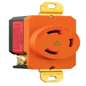 PASS AND SEYMOUR IGL530-R Single Receptacle, 30A, Isolated Ground, Orange | CH3ZXW