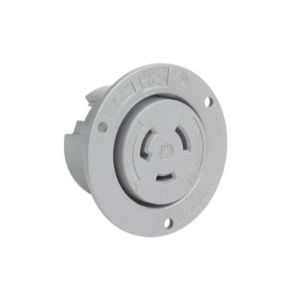 PASS AND SEYMOUR L1020-FO Flanged Outlet, 20A, Gray, 125V, 3 Wire | CH3ZDC