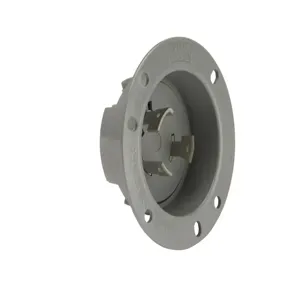 PASS AND SEYMOUR L1130-FI Flanged Inlet, 30A, 250V, Gray | CH3ZVG