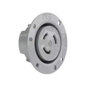 PASS AND SEYMOUR L1130-FO Flanged Outlet, 30A, Gray, 250V, 4 Wire | CH3ZVH