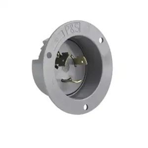 PASS AND SEYMOUR L1220-FI Flanged Inlet, 20A, 480V, Gray | CH3ZDG