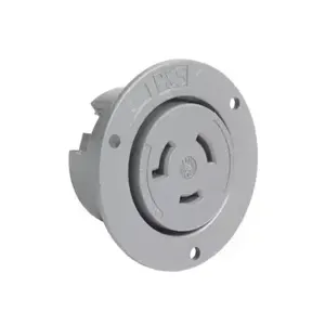 PASS AND SEYMOUR L1220-FO Flanged Outlet, 20A, Gray, 480V, 3 Wire | CH3ZDH