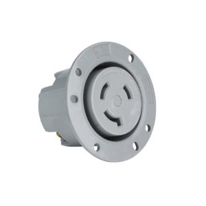 PASS AND SEYMOUR L1230-FO Flanged Outlet, 30A, Gray, 480V, 3 Wire | CH3ZVN