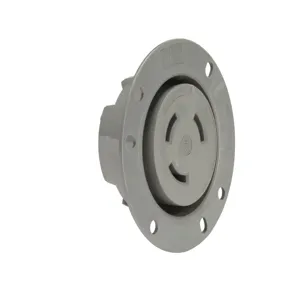 PASS AND SEYMOUR L1330-FO Flanged Outlet, 30A, Gray, 600V, 3 Wire | CH3ZVT