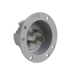 PASS AND SEYMOUR L1420-FI Flanged Inlet, 20A, 125V, Gray | CH3ZDK