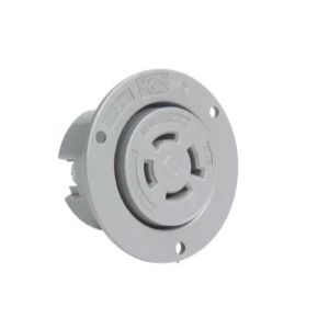 PASS AND SEYMOUR L1420-FO Flanged Outlet, 20A, Gray, 125V, 10-18 Awg, 4 Wire | CH3ZDL