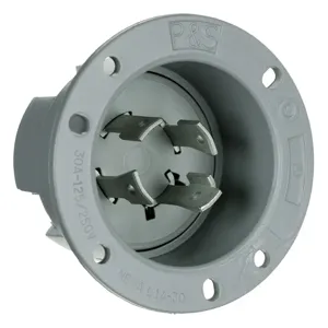 PASS AND SEYMOUR L1430-FI Flanged Inlet, 30A, 125V, Gray | CH3ZVY