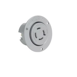 PASS AND SEYMOUR L1620-FO Flanged Outlet, 20A, Gray, 480V, 10-18 Awg, 4 Wire | CH3ZDU