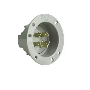 PASS AND SEYMOUR L1820-FI Flanged Inlet, 20A, 120V, Gray | CH3ZDX