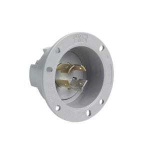 PASS AND SEYMOUR L1920-FI Flanged Inlet, 20A, 277V, Gray | CH3ZEA