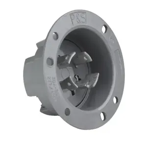 PASS AND SEYMOUR L1930-FI Flanged Inlet, 30A, 277V, Gray | CH3ZXB