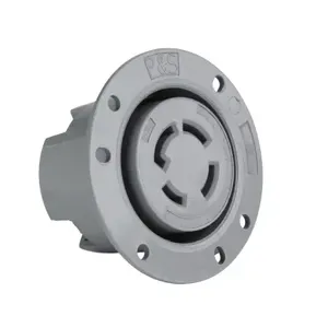 PASS AND SEYMOUR L2030-FO Flanged Outlet, 30A, Gray, 120V, 4 Wire | CH3ZXG