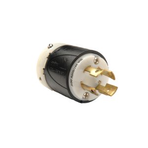PASS AND SEYMOUR L2030-P Locking Plug, 30A, 600V, Black Back, White Front Body | CH3ZXH