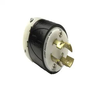 PASS AND SEYMOUR L2030-P Locking Plug, 30A, 600V, Black Back, White Front Body | CH3ZXH