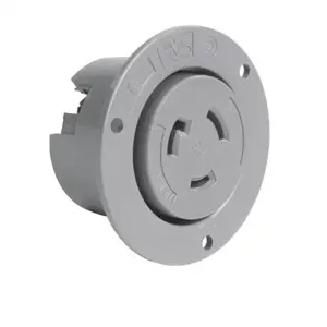 PASS AND SEYMOUR L2120-FI Flanged Inlet, 20A, 120V, Gray | CH3ZEG