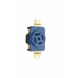 PASS AND SEYMOUR L2120-RBL Single Locking Receptacle, 20A, Blue | CH3ZEJ