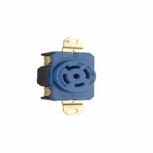 PASS AND SEYMOUR L2120-RBL Single Locking Receptacle, 20A, Blue | CH3ZEJ