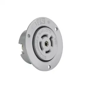 PASS AND SEYMOUR L2220-FO Flanged Outlet, 20A, Gray, 277V, 5 Wire | CH3ZEN