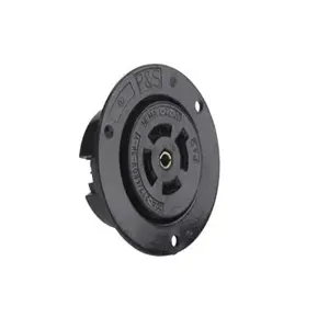 PASS AND SEYMOUR L2220-FOBK Flanged Outlet, 20A, Black | CH3ZEM