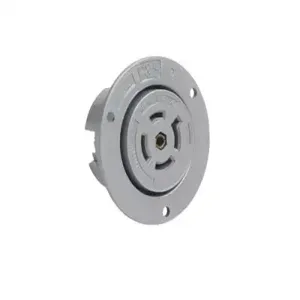 PASS AND SEYMOUR L2320-FI Flanged Inlet, 20A, 347V, Gray | CH3ZER