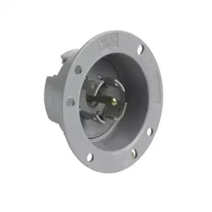 PASS AND SEYMOUR L2330-FI Flanged Inlet, 30A, 347V, Gray | CH3ZUZ