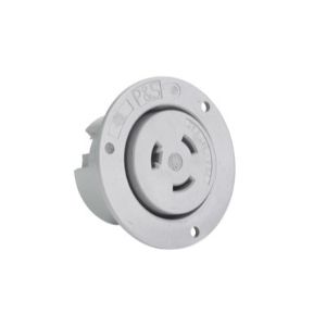 PASS AND SEYMOUR L3720-FO Flanged Outlet, 20A, Gray, 347V, 3 Wire | CH3ZEX