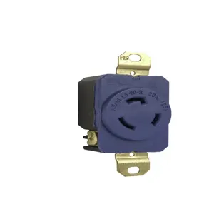 PASS AND SEYMOUR L520-RBL Single Locking Receptacle, 20A, Blue | CH3ZEZ