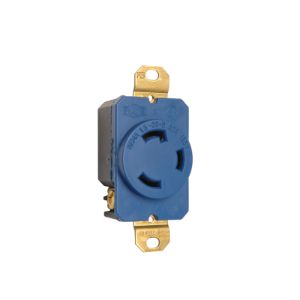 PASS AND SEYMOUR L530-RBL Single Locking Receptacle, 30A, Blue | CH3ZXV