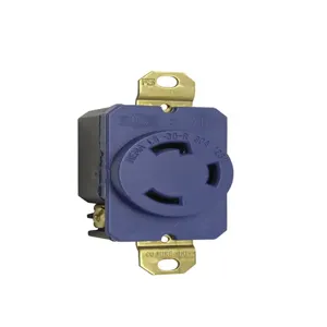 PASS AND SEYMOUR L530-RBL Single Locking Receptacle, 30A, Blue | CH3ZXV