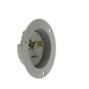 PASS AND SEYMOUR L620-FI Flanged Inlet, 20A, 250V, Gray | CH3ZFB