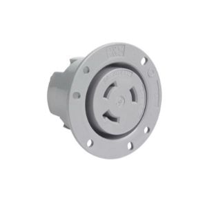 PASS AND SEYMOUR L730-FO Flanged Outlet, 30A, Gray, 277V, 3 Wire | CH3ZYG