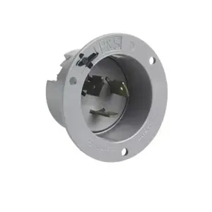 PASS AND SEYMOUR L920-FI Flanged Inlet, 20A, 600V, Gray | CH3ZFP