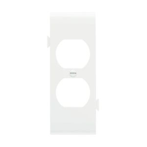 PASS AND SEYMOUR PJSC8-W Sectional Wall Plate, Duplex Receptacle Opening, Center Section, White | CH4JQD