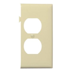 PASS AND SEYMOUR PJSE8-I Sectional Wall Plate, Duplex Receptacle Opening, End Section, Ivory | CH4JQE