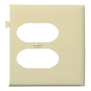 PASS AND SEYMOUR PJSE8-I Sectional Wall Plate, Duplex Receptacle Opening, End Section, Ivory | CH4JQE