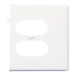 PASS AND SEYMOUR PJSE8-W Sectional Wall Plate, Duplex Receptacle Opening, End Section, White | CH4JQG