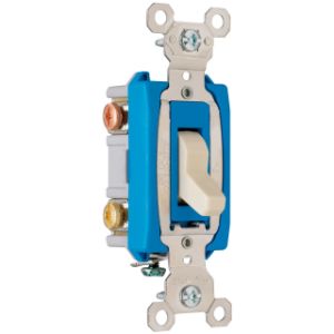 PASS AND SEYMOUR PS15AC3-ISL Toggle Switch, Ivory, 120V, 15A, 120/277VAC, 3 Way | CH4EFN