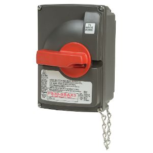 PASS AND SEYMOUR PS30SSAX3 Switch, Non Fusible, 3 Auxiliary Contact, 30A, 600V, 3 Way | CH4FDA