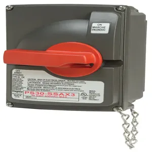 PASS AND SEYMOUR PS30SSAX3 Switch, Non Fusible, 3 Auxiliary Contact, 30A, 600V, 3 Way | CH4FDA