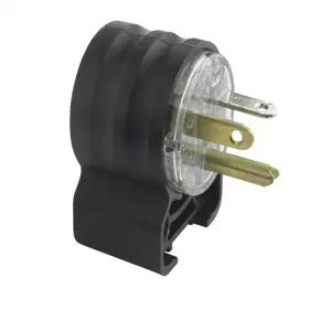 PASS AND SEYMOUR PS5366-HGAN Angle Plug, 20A, 125V, Black And Clear | CH3ZNU